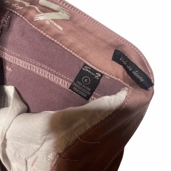Seven 7 jeans Size 7 Mauve Pink Stretch Jeans Skinny - Picture 5 of 6